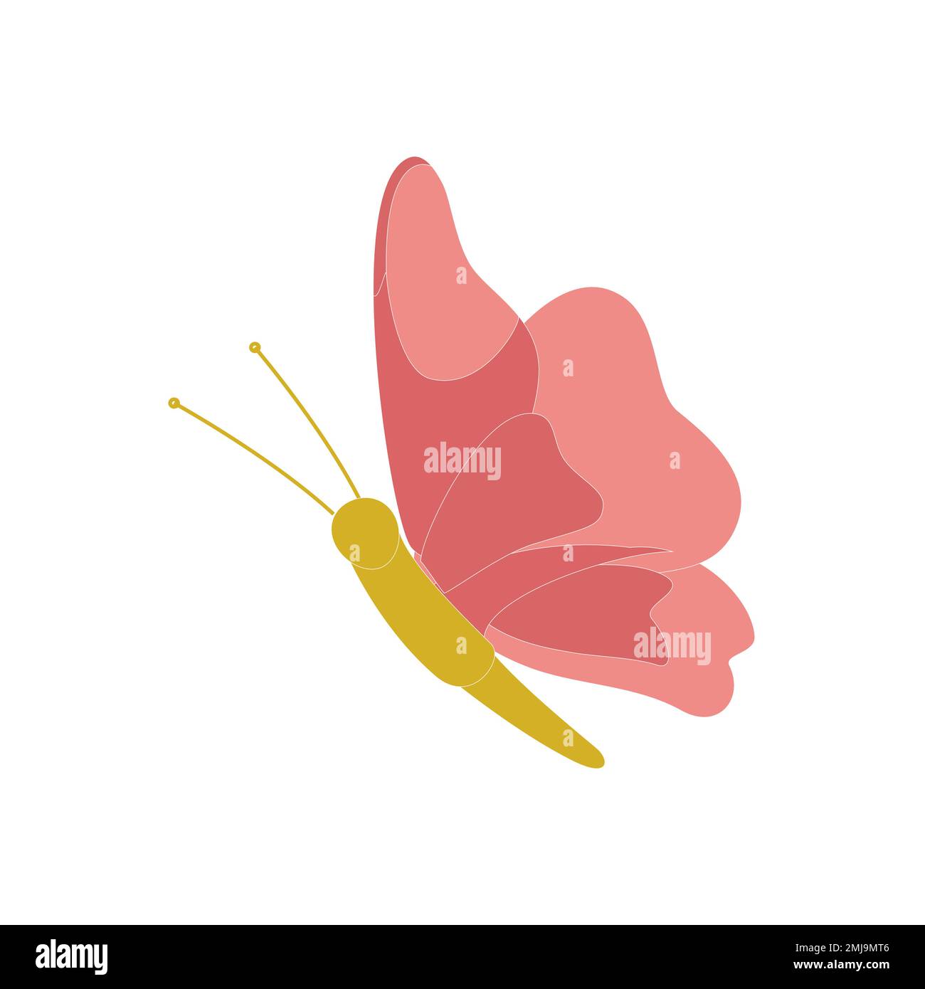 Set of butterflies of different colors and shapes isolated on white background. Beautiful flying insects. Vector illustration in cartoon flat style. Stock Vector