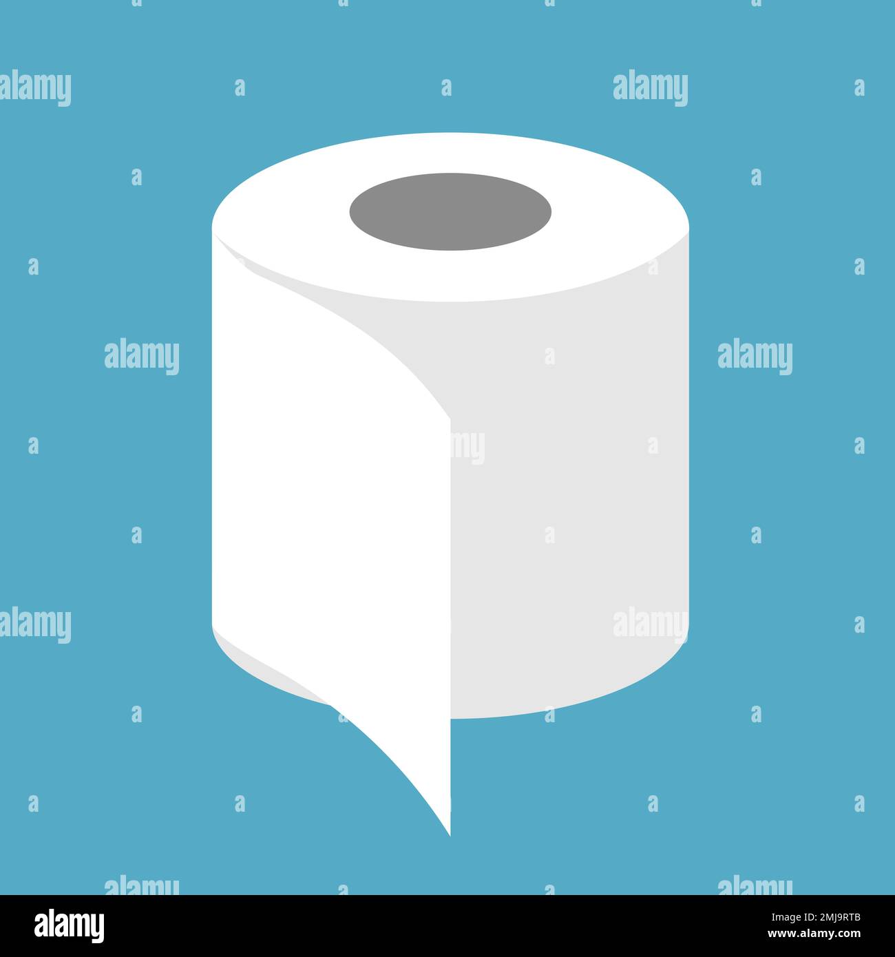 Toilet paper roll icon isolated on blue background. Daily good. Editable vector. Stock Vector