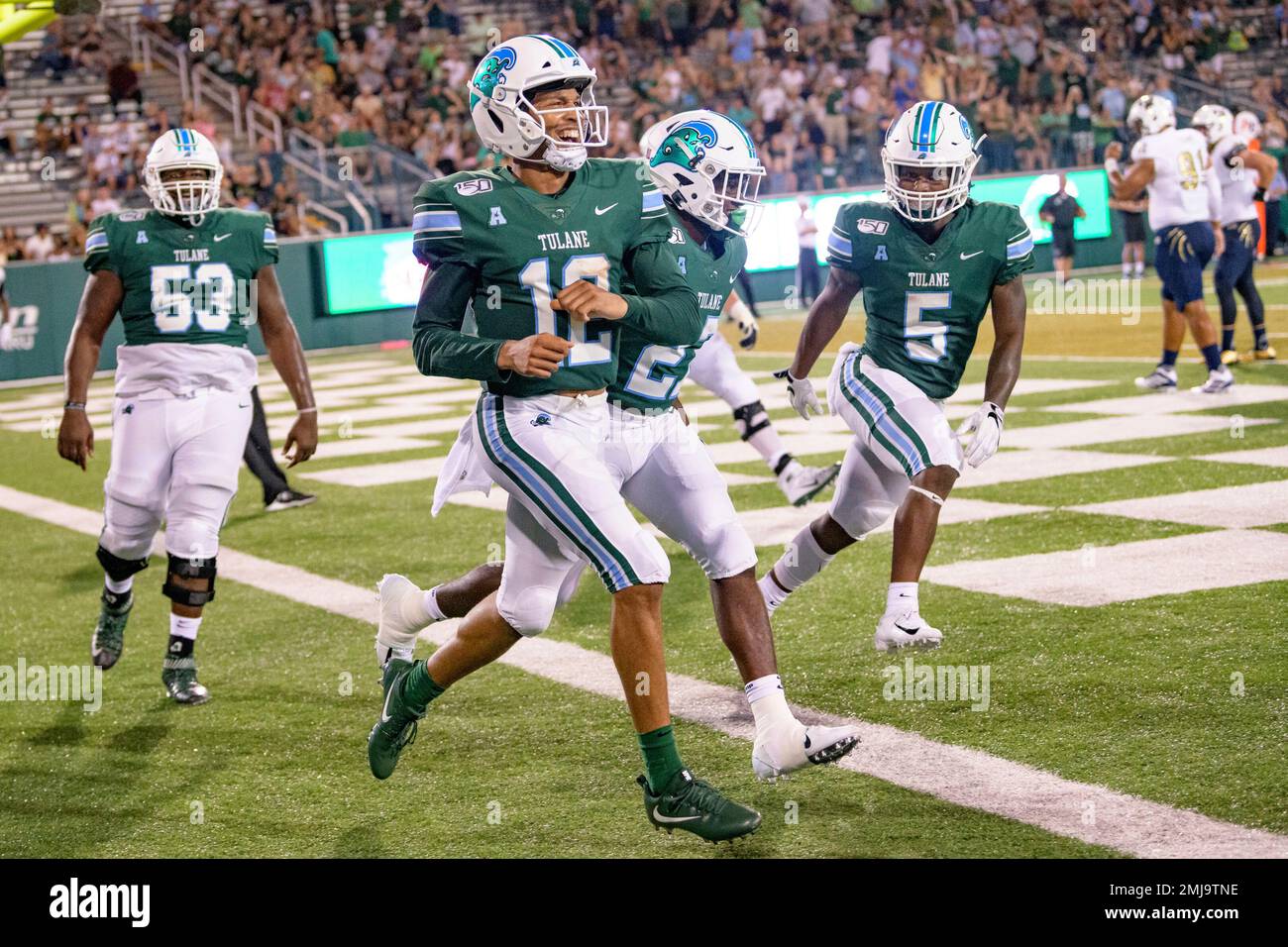 January 12, 2020 - Deland, FL, U.S: National Team quarterback Justin  Mcmillan (12) during College Football All Star Game in the SPIRAL Tropical  Bowl between American (white) and the National (black0 at