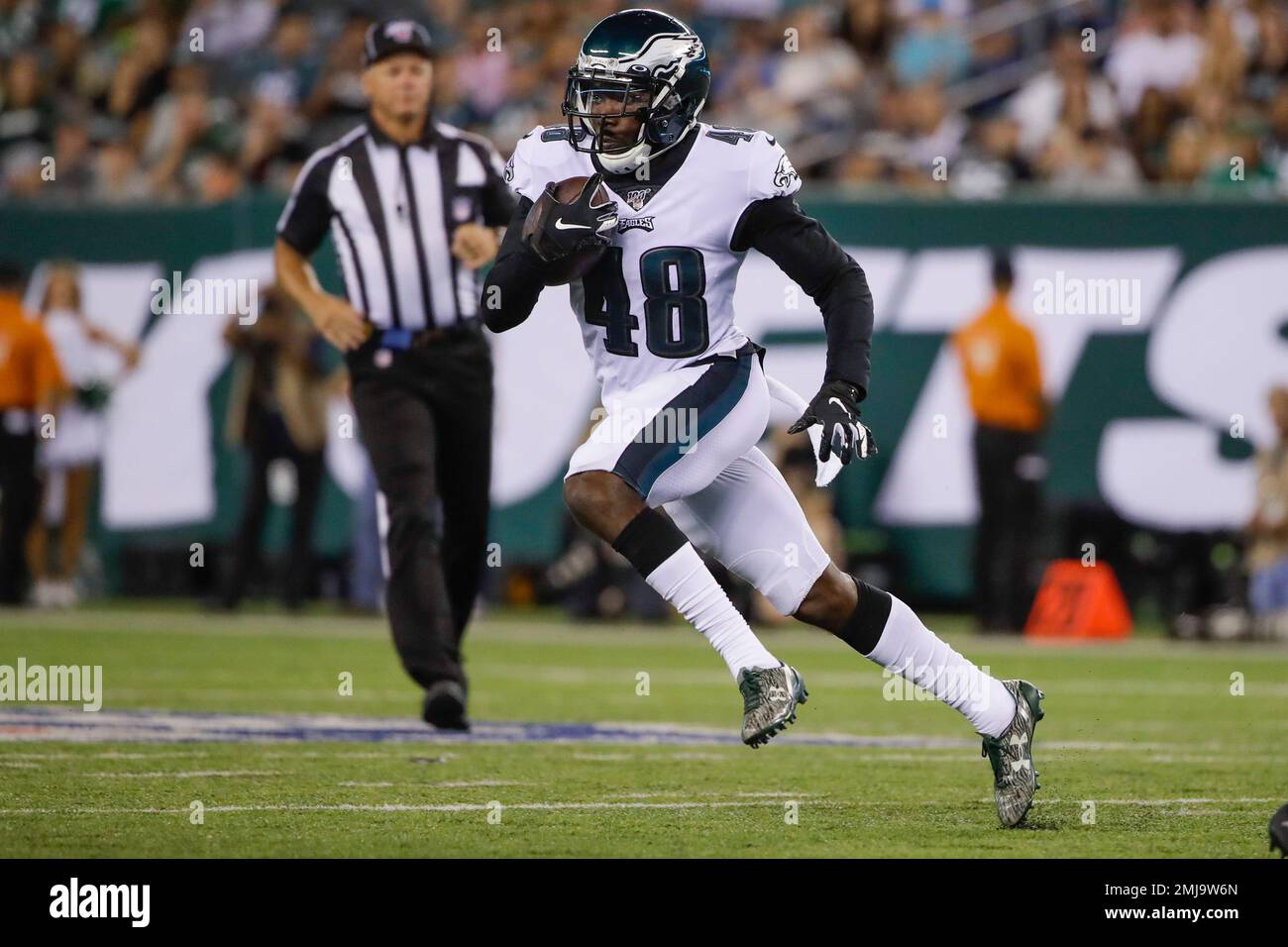 August 8, 2019: Philadelphia Eagles cornerback Josh Hawkins (48) in action  during the NFL game between the Tennessee Titans and the Philadelphia Eagles  at Lincoln Financial Field in Philadelphia, Pennsylvania. Titans won