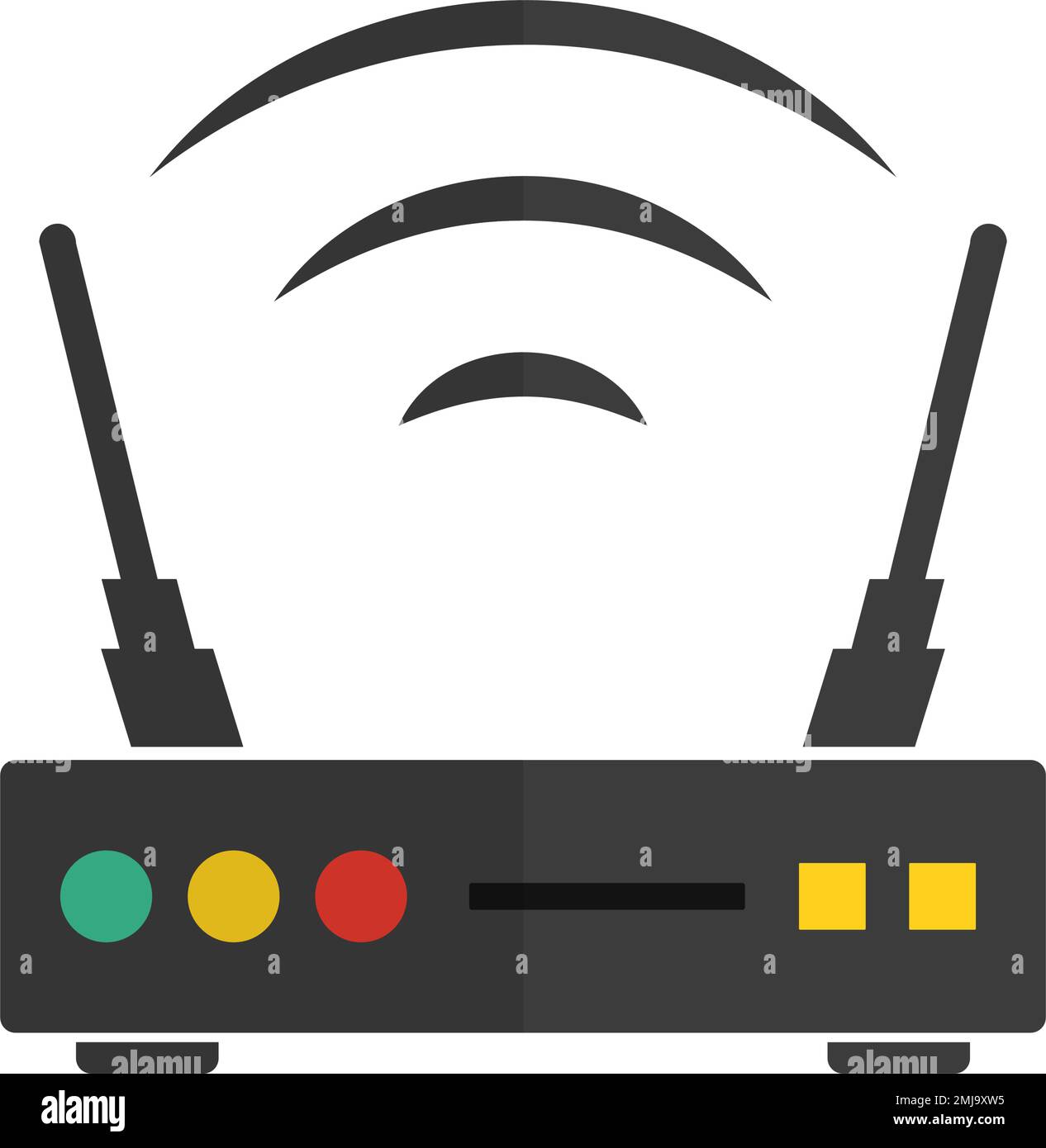 Modern Wi-Fi router. Internet wireless router. Network point. Editable vector. Stock Vector