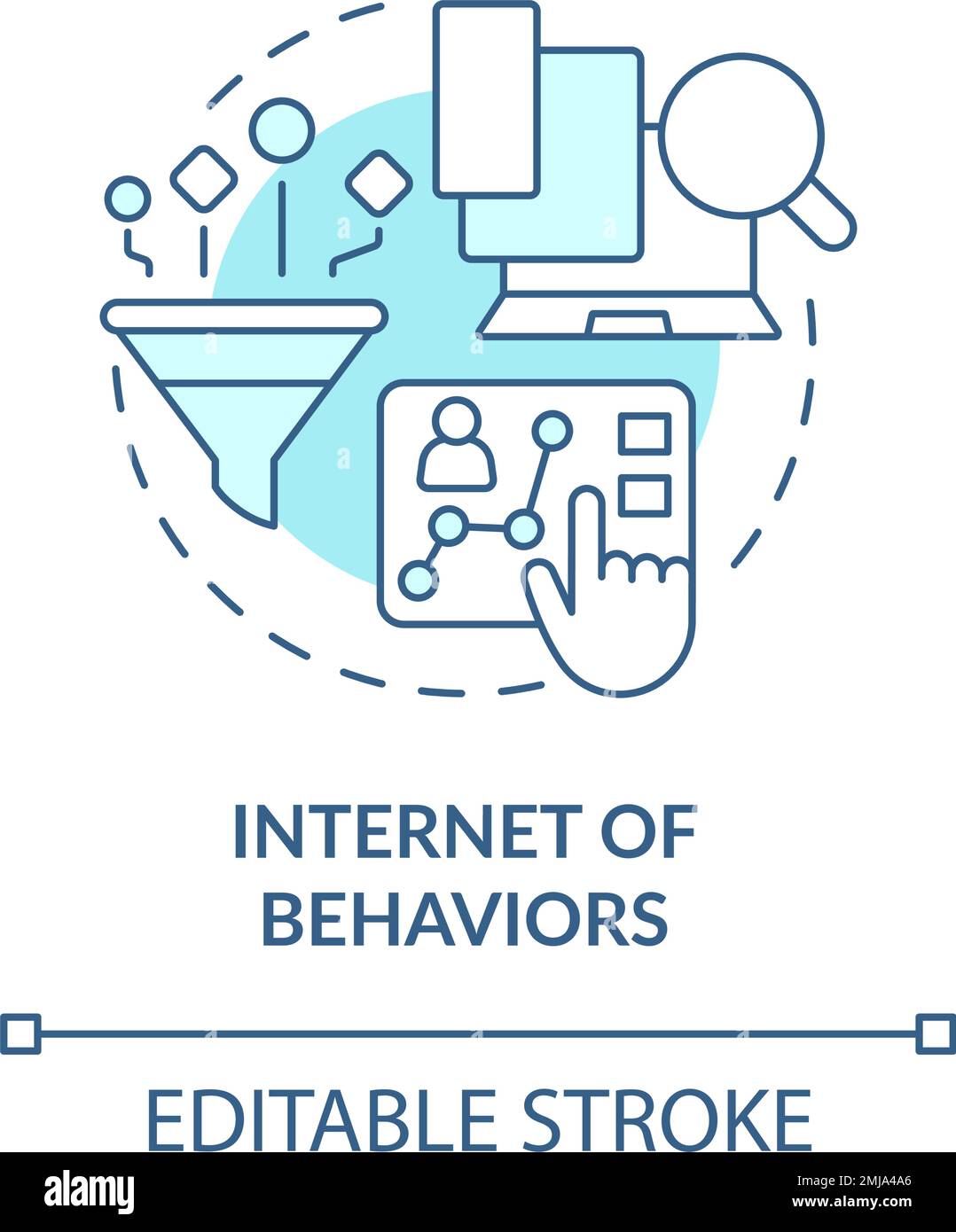 Internet of behaviors turquoise concept icon Stock Vector Image & Art ...