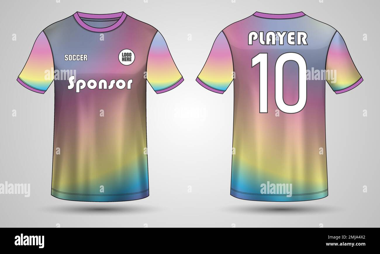 t-shirt sport design template, Soccer jersey mockup for football club. Goalkeeper  jersey. Stock Vector