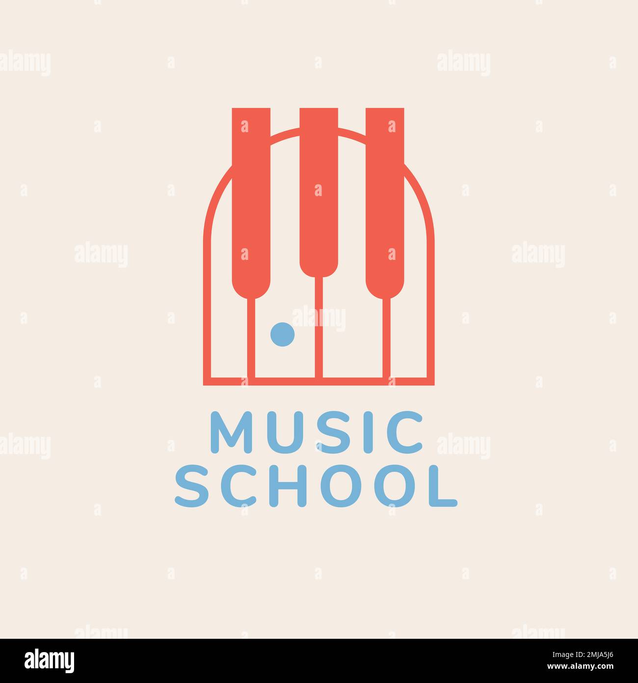 Music school logo template, entertainment business branding design vector Stock Vector