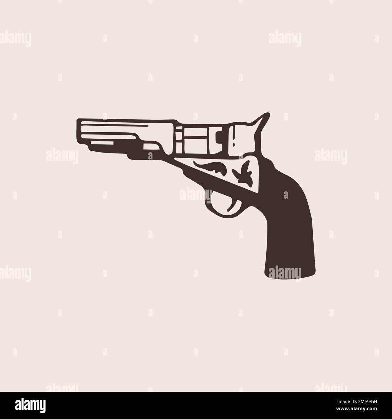 Western Reveolver Vintage revolver western Stock Vector Image & Art - Alamy