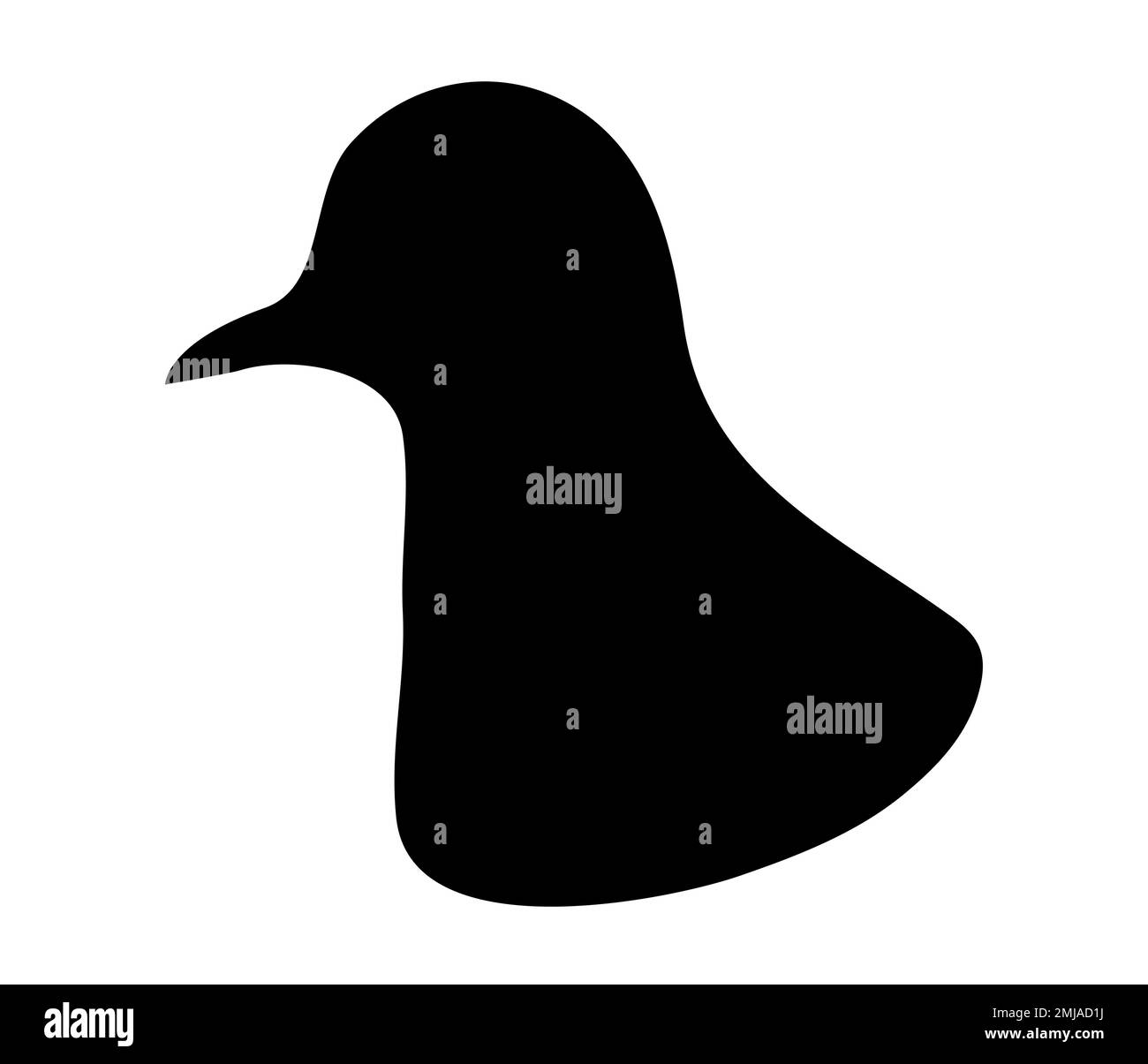 Silhouette of a pigeon head. Vector illustration black icon logo pigeon face isolated on white background. Stock Vector