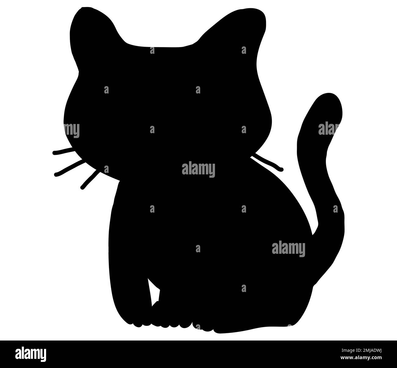 Cute Cat Icon Gray Kitten Face Head Silhouette Funny Kawaii