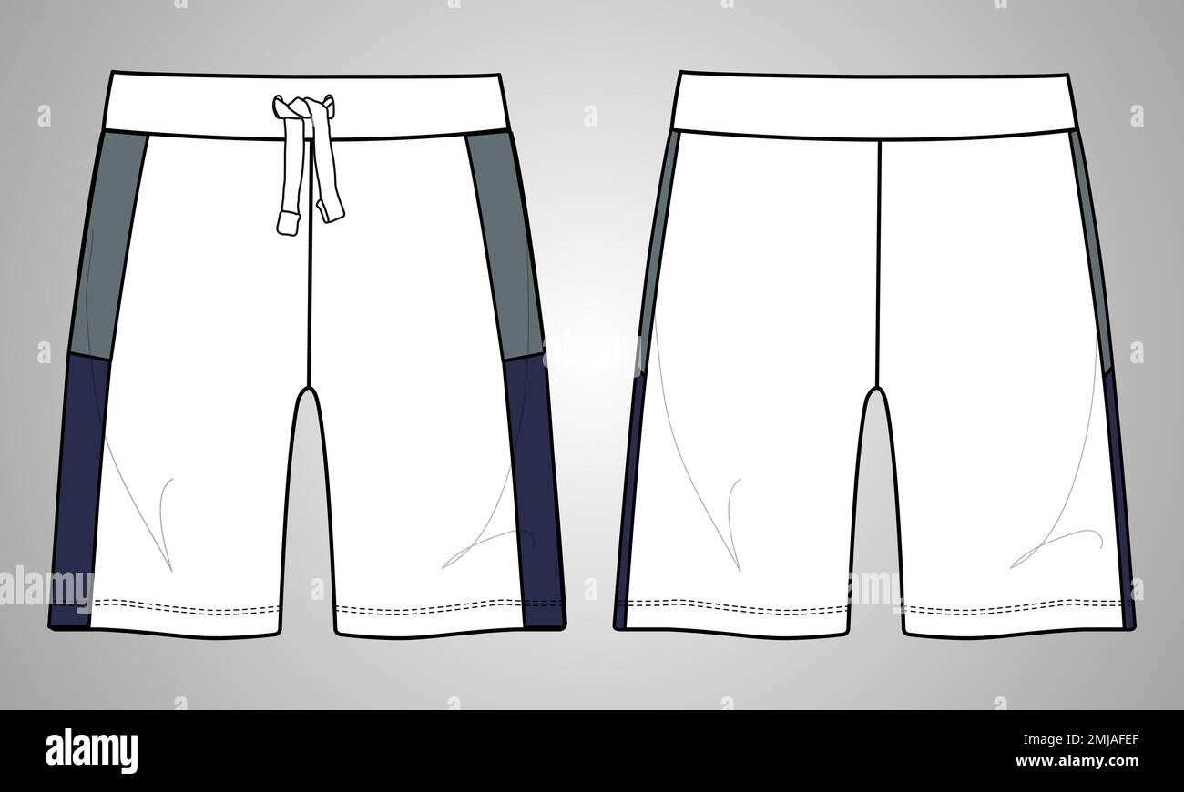 Men S Knitted Shorts Fashion Flat Technical Drawing Template. Short Pants,  Fashion Flat Sketch, Front and Back View Stock Vector - Illustration of  short, clothes: 249222905