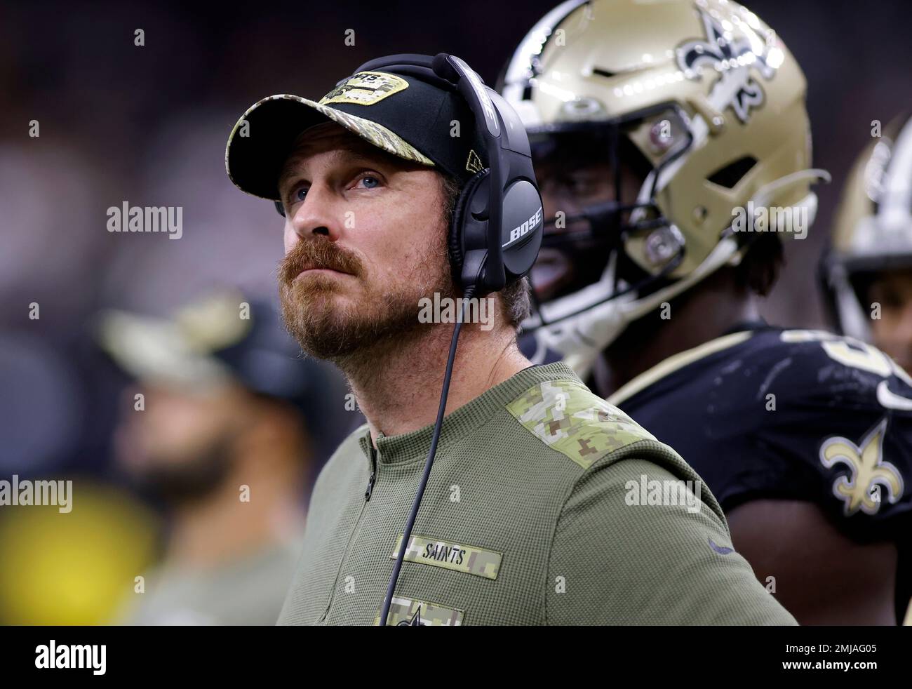 New Orleans Saints vs. Atlanta Falcons. Fans support on NFL Game.  Silhouette of supporters, big screen with two rivals in background Stock  Photo - Alamy