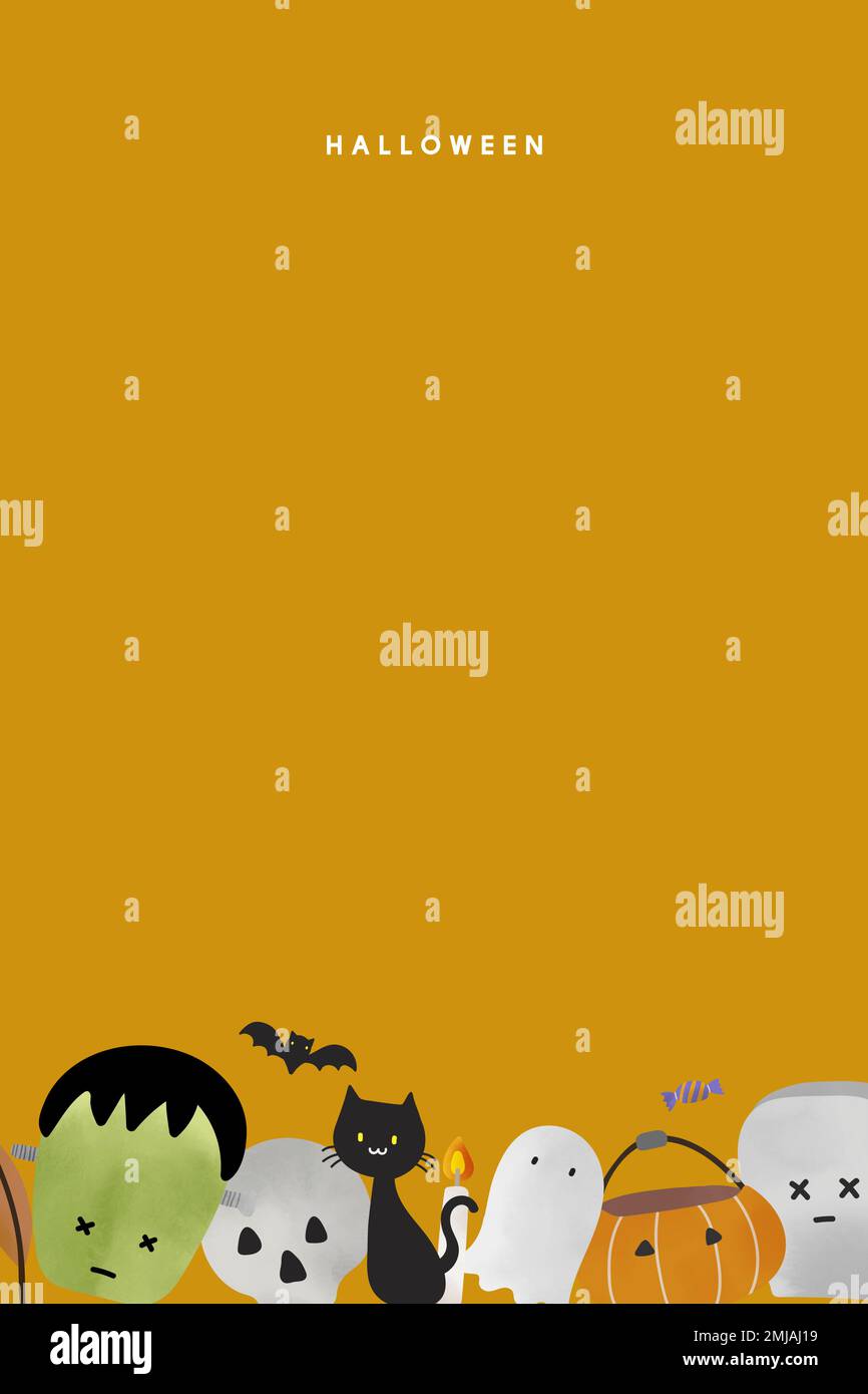 Cute Halloween background vector template Stock Vector Image & Art - Alamy