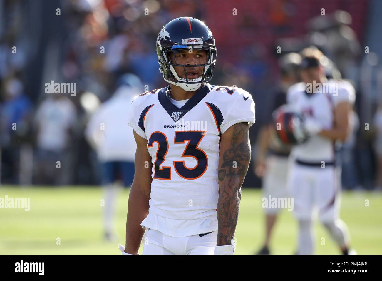 Denver Broncos running back Devontae Booker (23) during an NFL ...