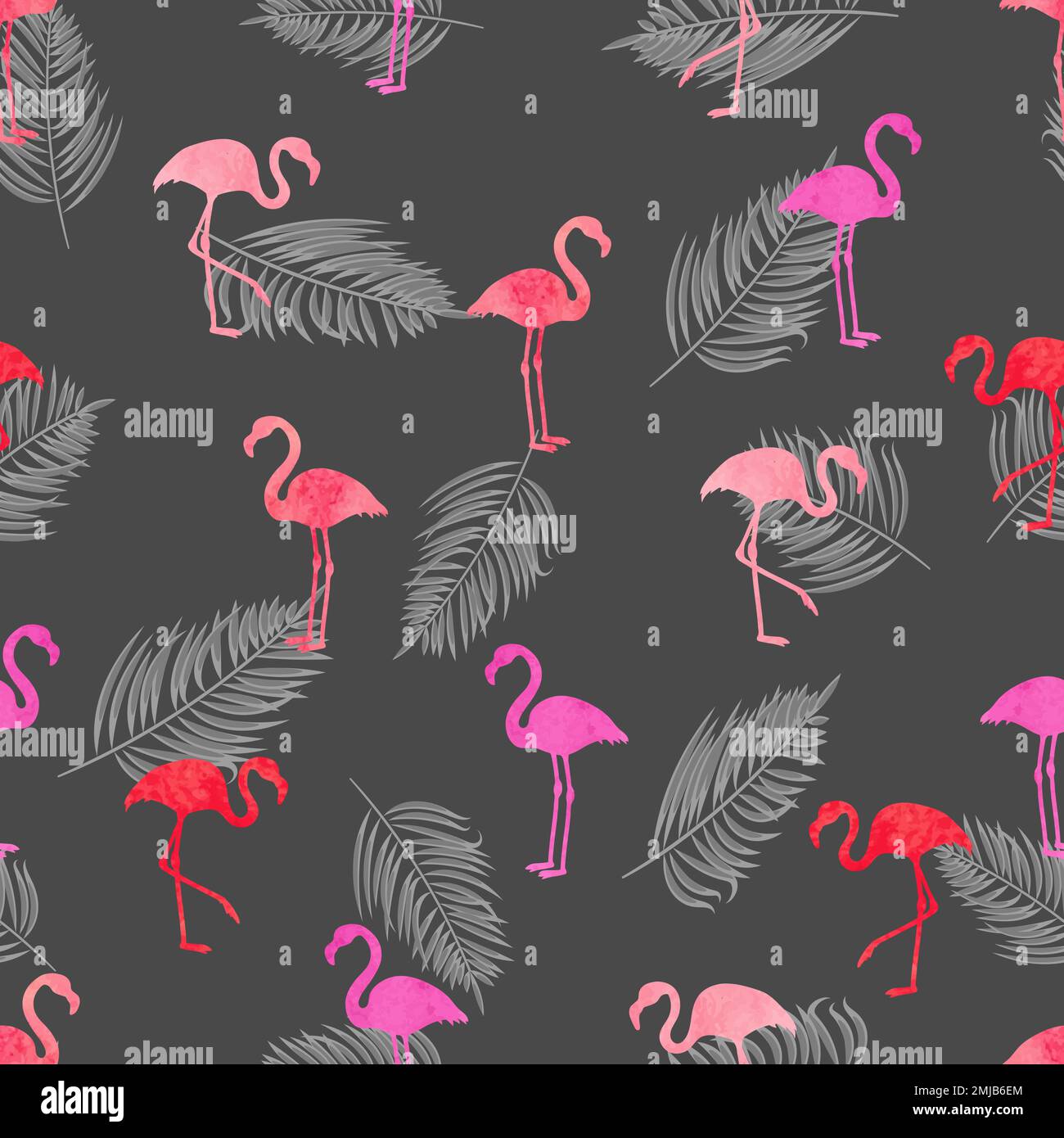 Watercolor Flamingo seamless pattern. Vector illustration Stock Vector ...