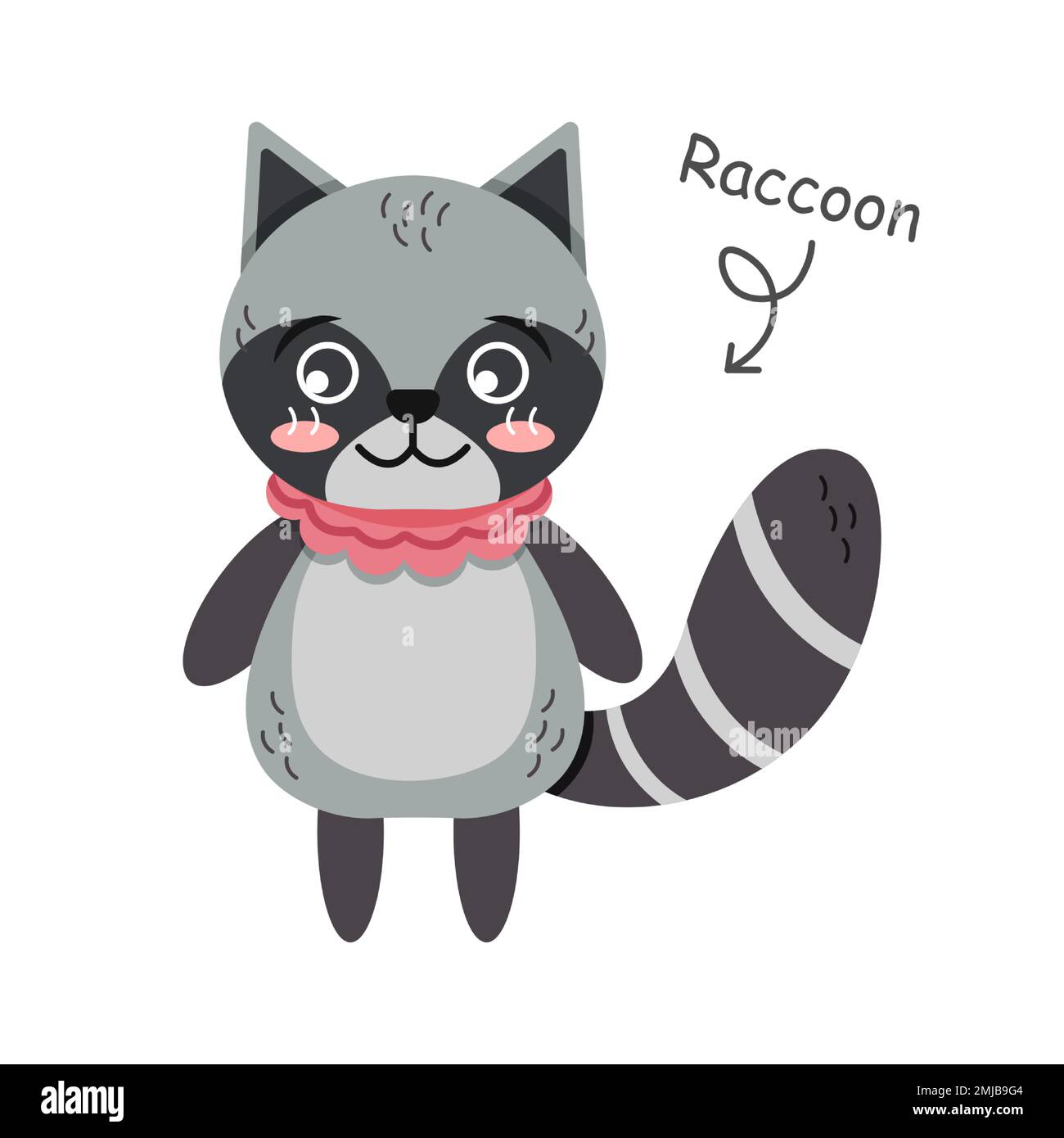 Raccoon cartoon characters with clothes . Vector . Stock Vector