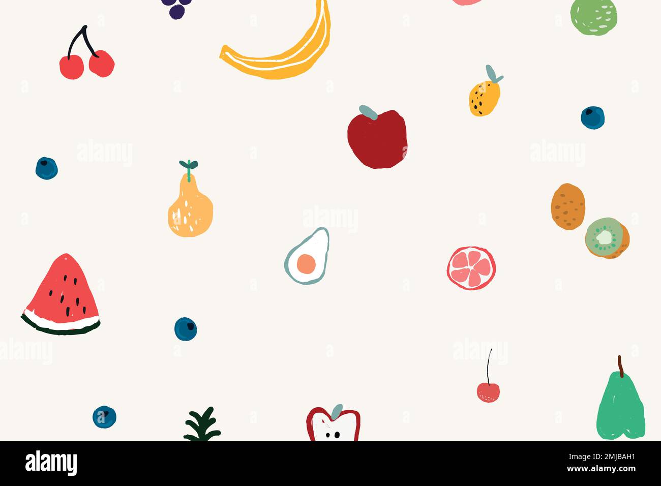 Free Vector  Fruits background desktop wallpaper, cute vector