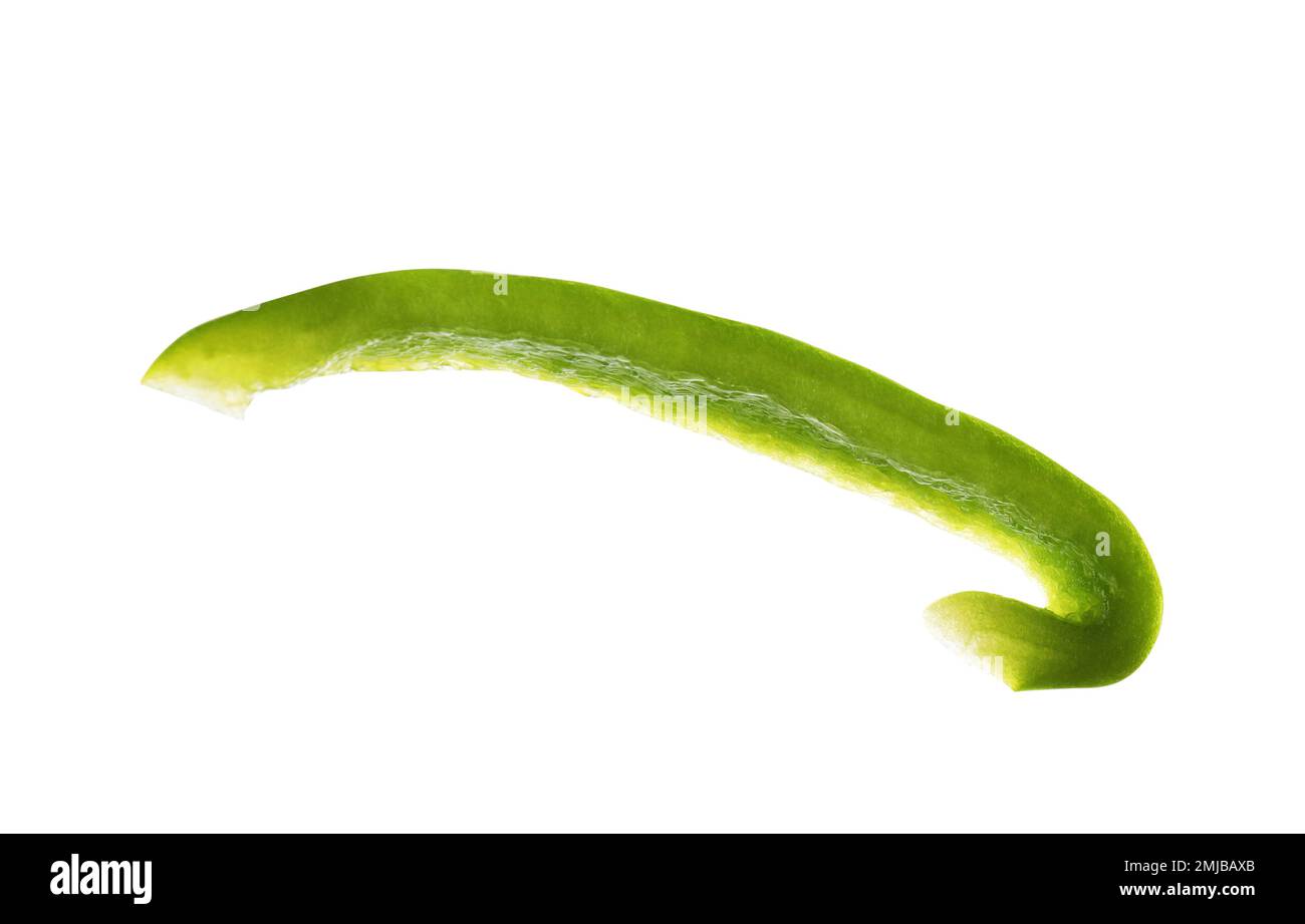 Slice of fresh green bell pepper isolated on white Stock Photo - Alamy