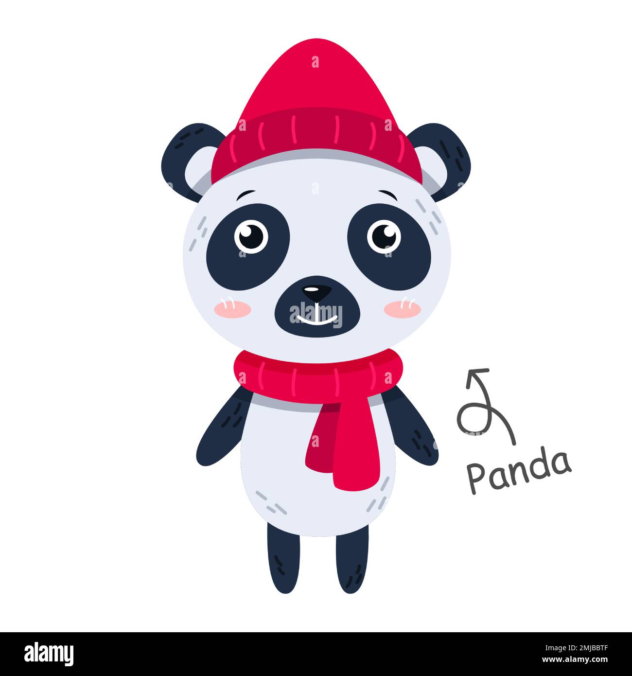 Panda bear cartoon characters with clothes . Vector . Stock Vector