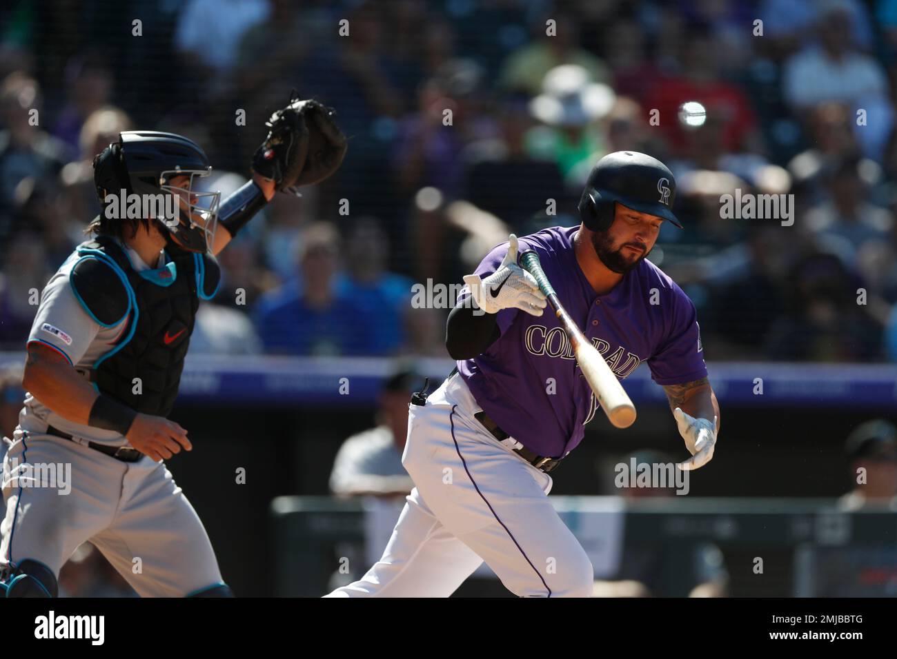 Colorado Rockies catcher Jorge Alfaro (38) in the fourth inning of a  baseball game Sunday, June 25, 2023, in Denver. (AP Photo/David Zalubowski  Stock Photo - Alamy