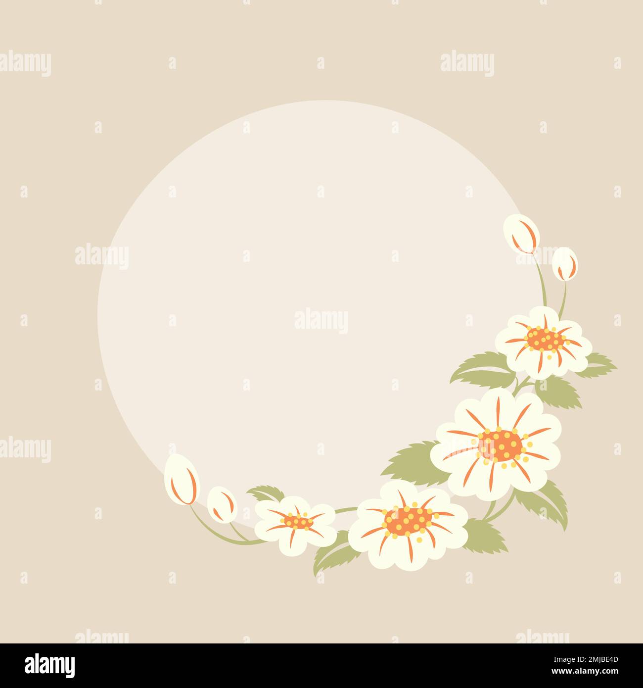 Pastel flower frame, vector, cute illustration Stock Vector Image & Art ...