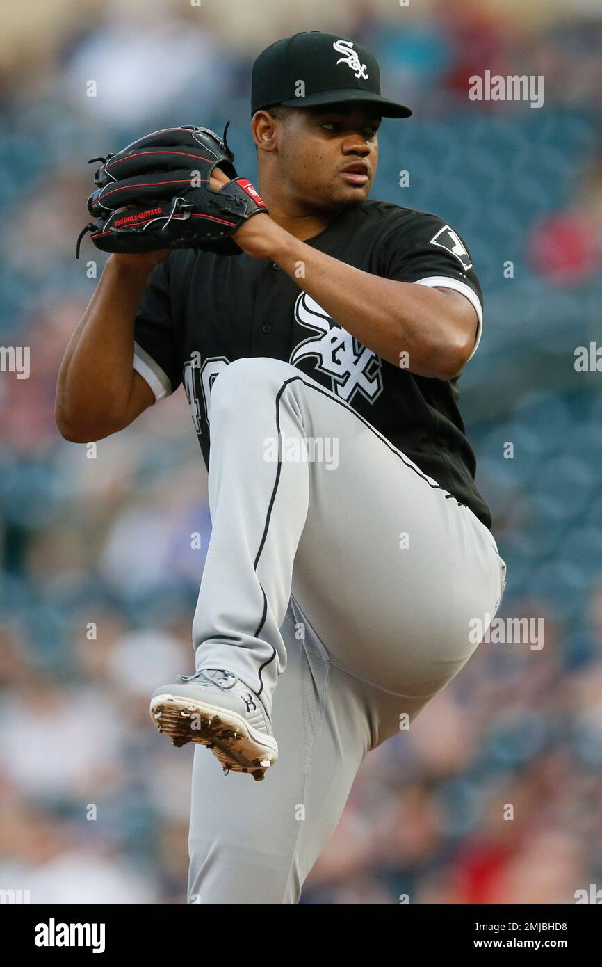 Chicago White Sox pitcher Reynaldo Lopez throws against the Minnesota