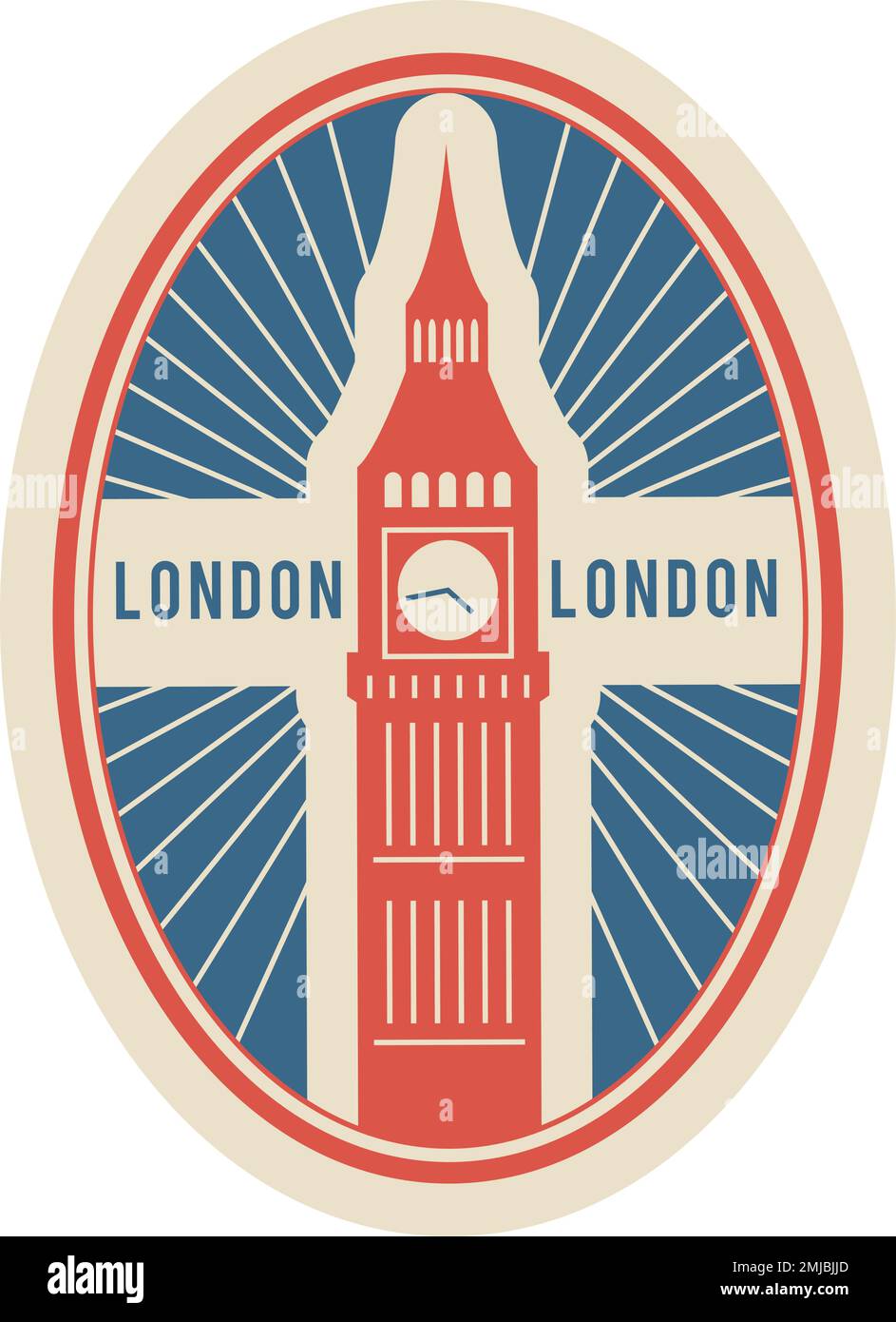 London travel label. Vintage baggage departure mark Stock Vector