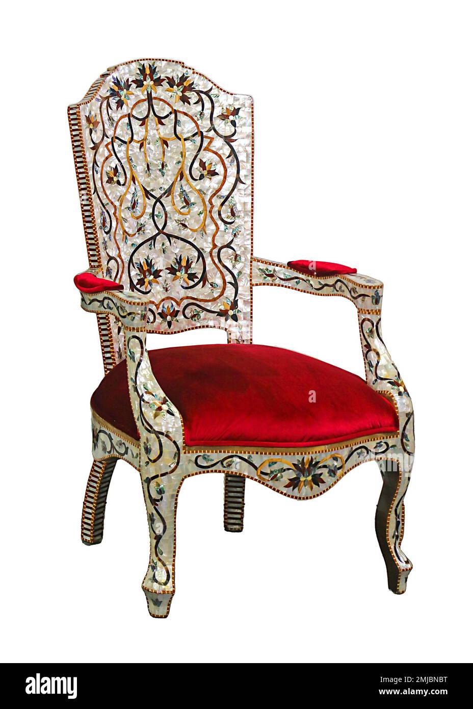 Old antique chair isolated on white background Stock Photo - Alamy