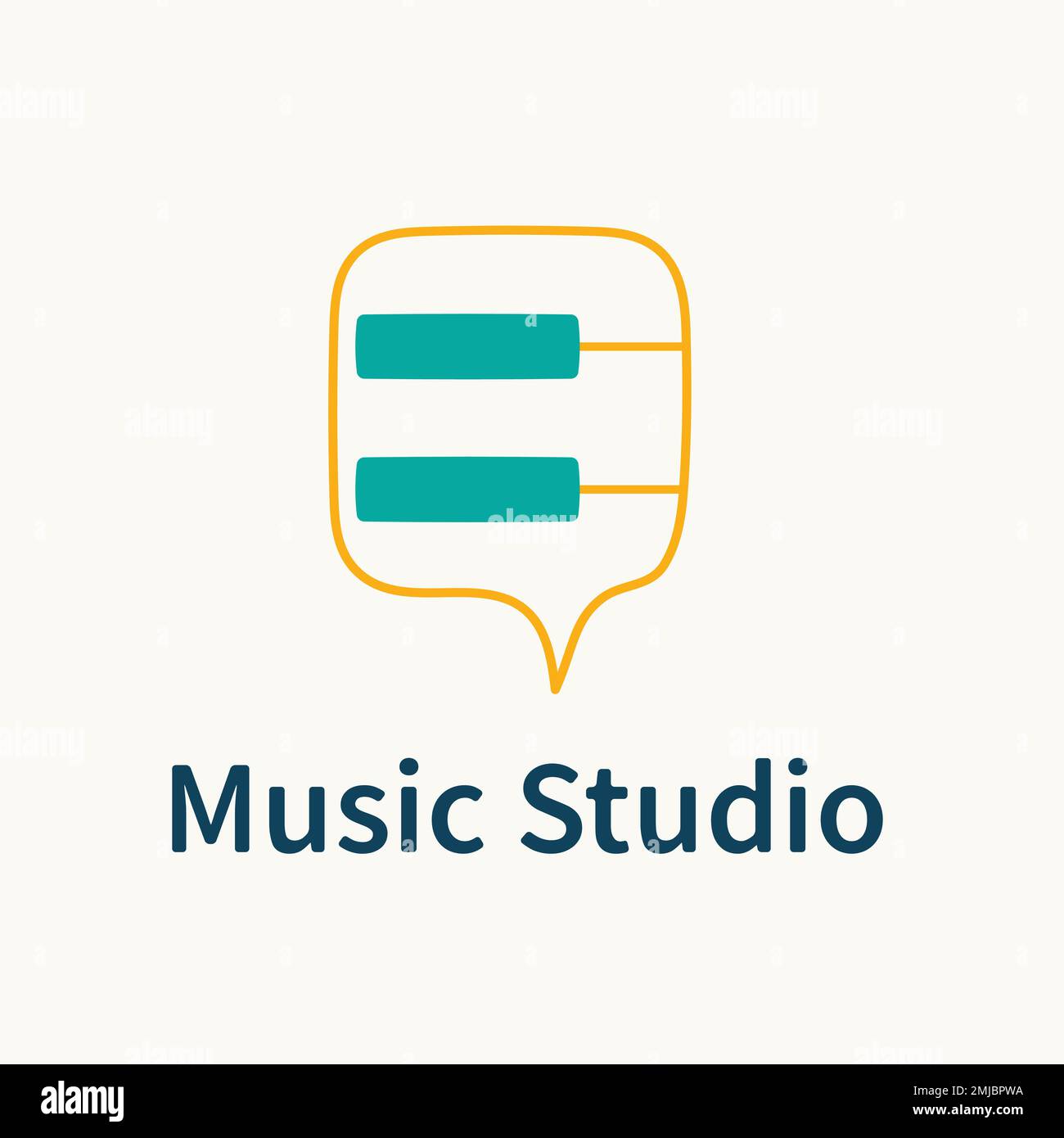 Audiovisual business logo template, branding design vector, music studio text Stock Vector
