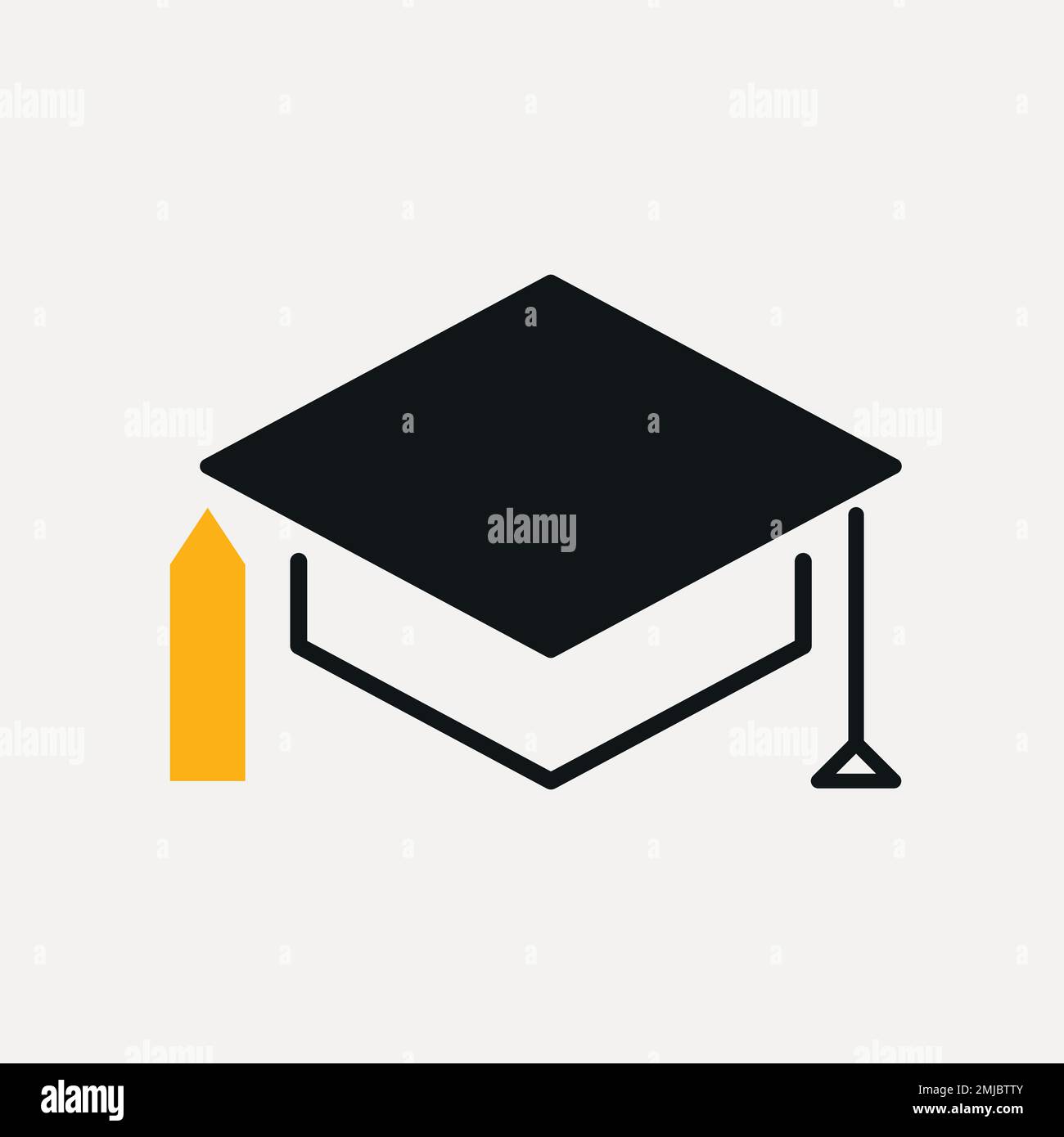 Mortarboard icon, education symbol flat design vector illustration Stock Vector