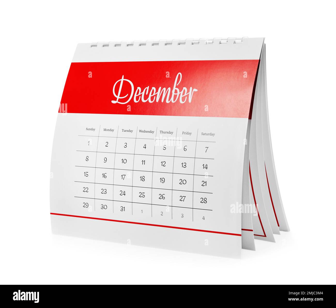 Paper calendar isolated on white. Planning concept Stock Photo - Alamy