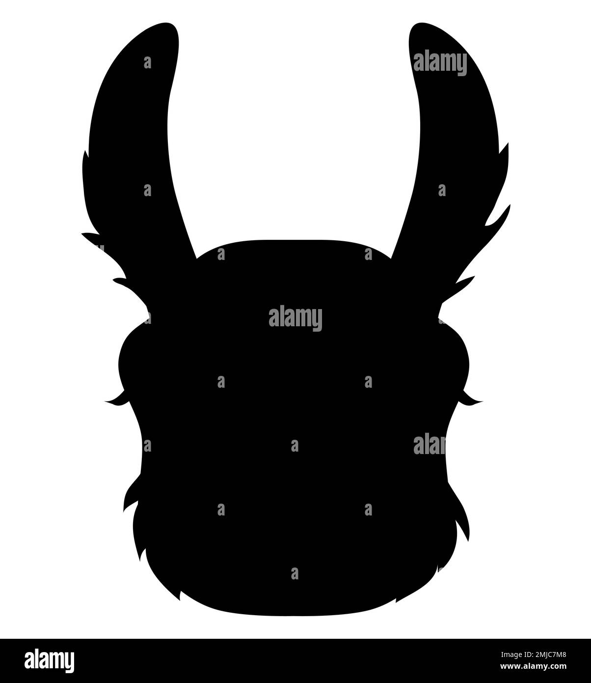 Vector silhouette of a vintage bunny face or rabbit head on white