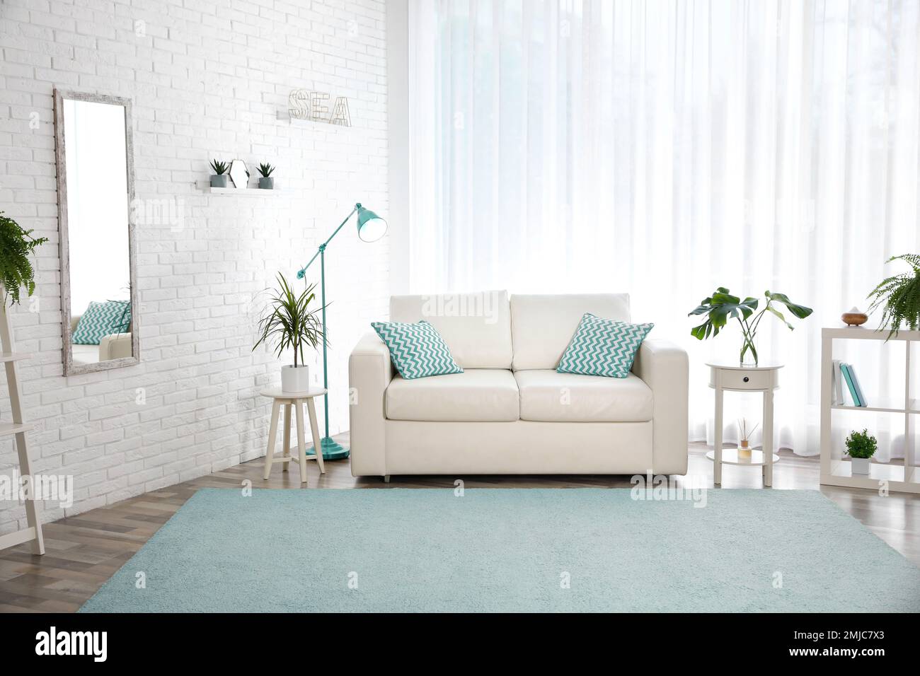 Beautiful view of Bleached Brick Apartment Interior Design