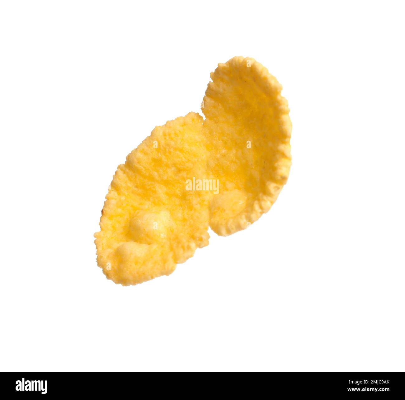Tasty crispy corn flake isolated on white Stock Photo Alamy