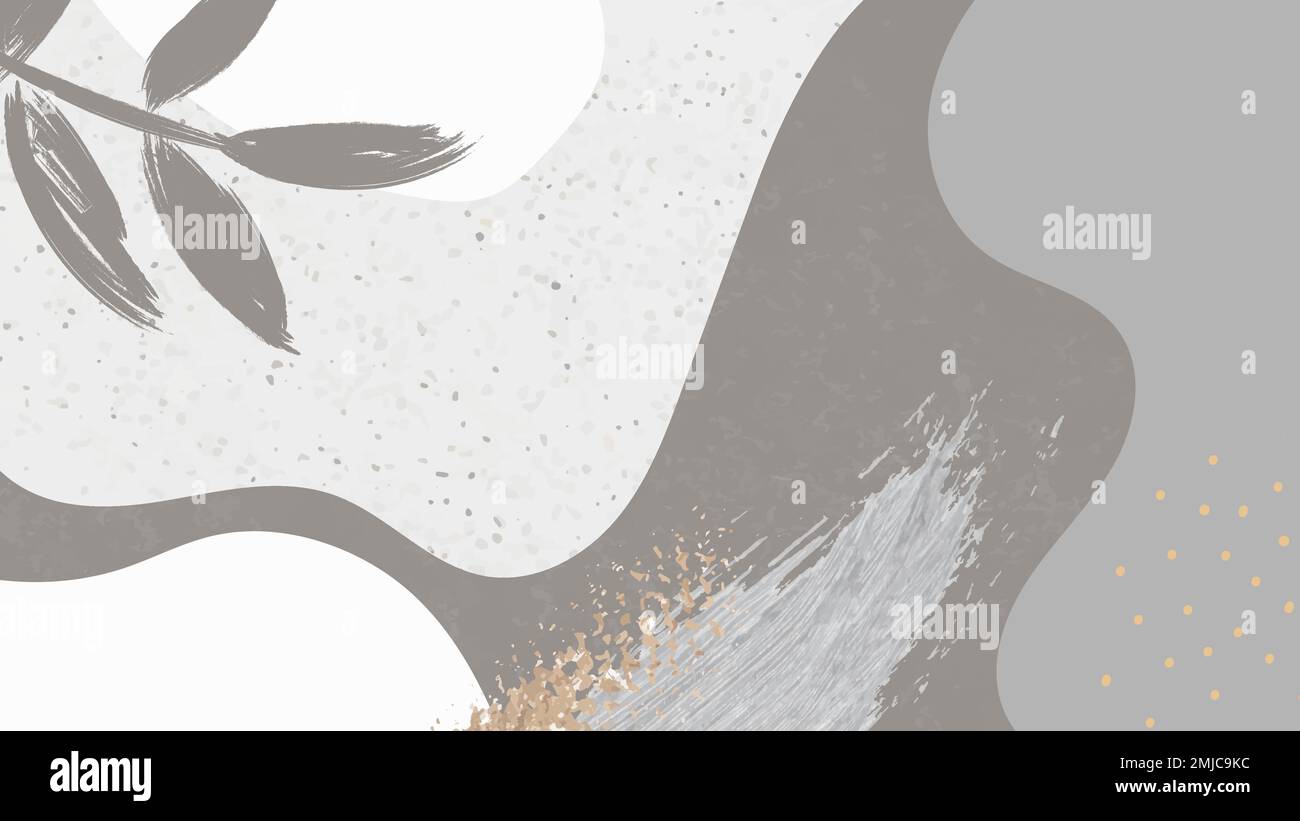 Grayish botanical Memphis pattern background vector Stock Vector