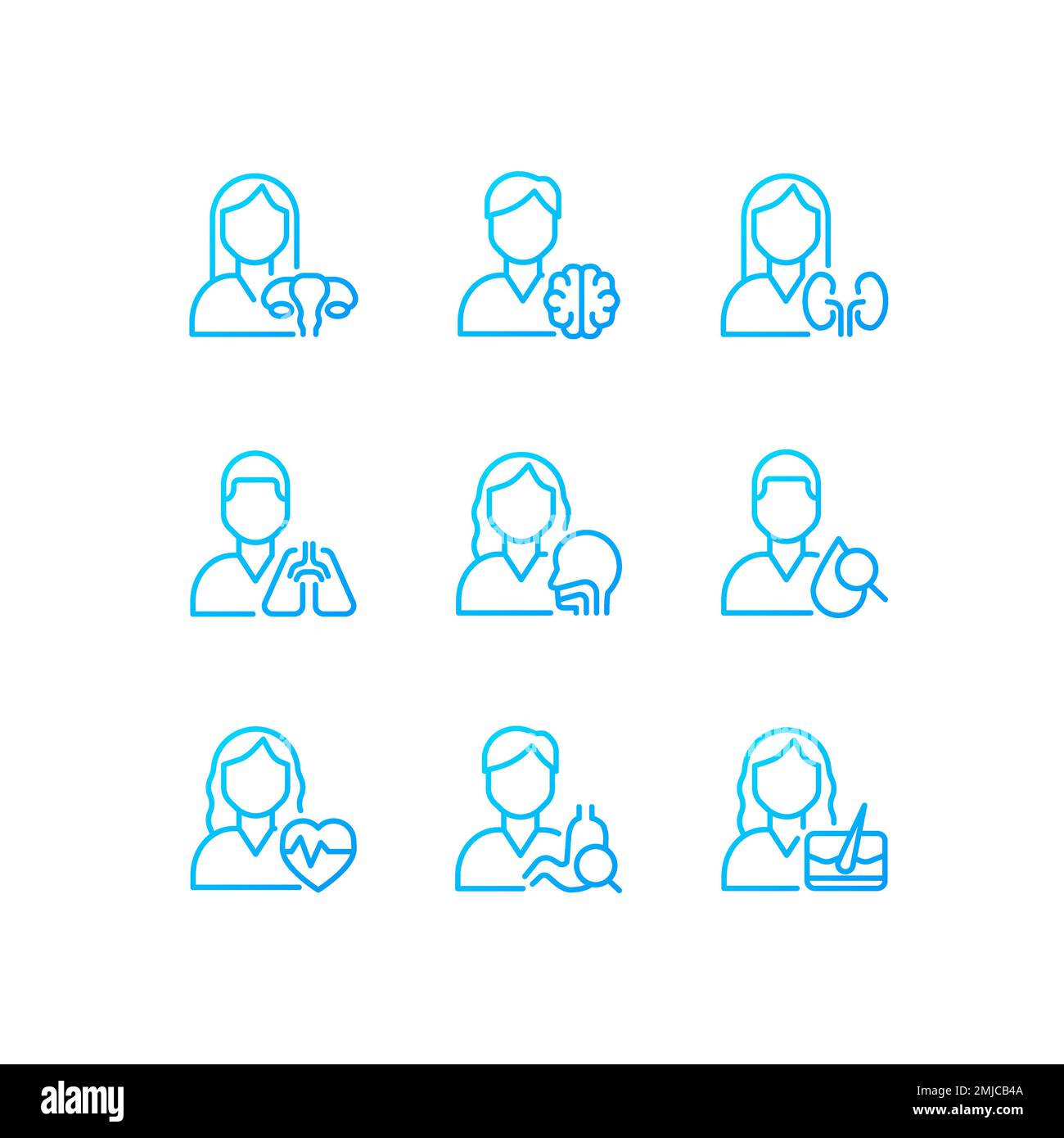 Hospital services pixel perfect gradient linear vector icons set Stock Vector