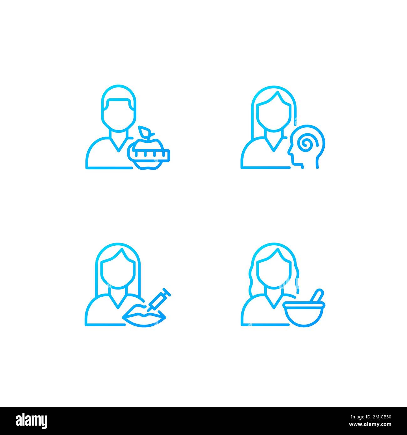 Healthcare services pixel perfect gradient linear vector icons set Stock Vector