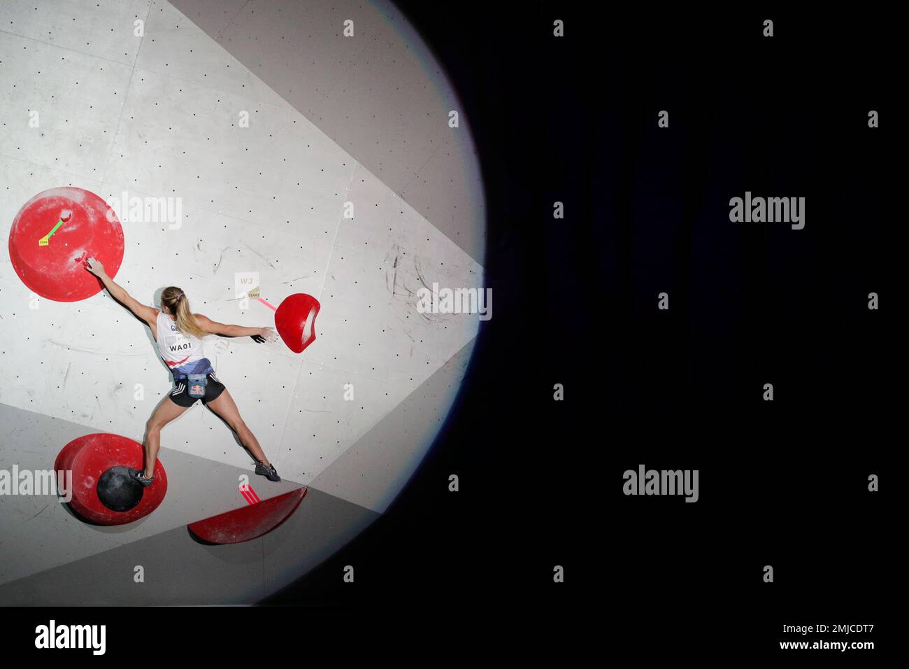 In this Aug. 13, 2019, photo, Shauna Coxsey, of Britain, competes in