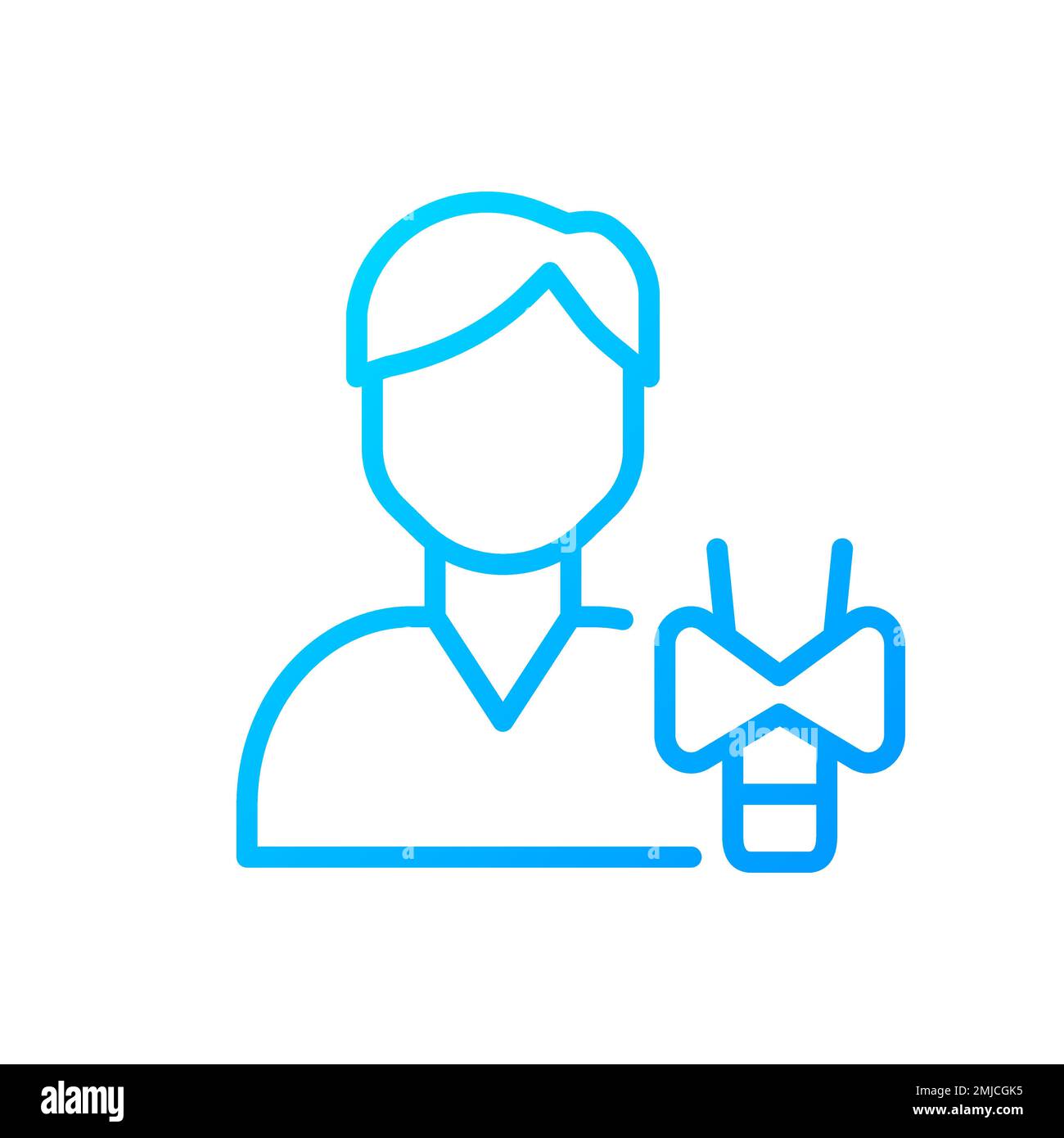 Endocrinology pixel perfect gradient linear vector icon Stock Vector