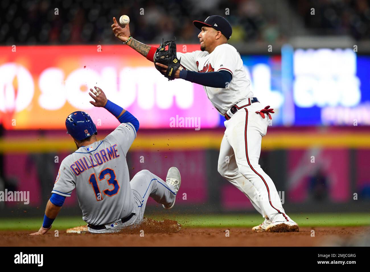 Washington, United States Of America. 03rd Sep, 2019. New York Mets  shortstop Luis Guillorme (13) and third baseman Todd Frazier (21) converse  in the dugout prior to the game against the Washington