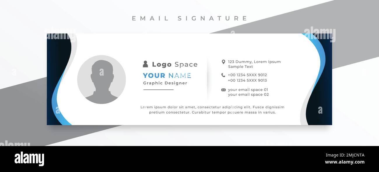 professional business and corporate email signature card template Stock