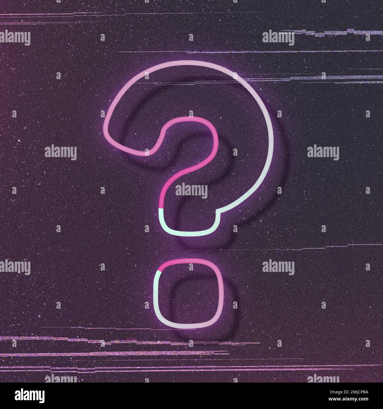 Pink neon glow question mark symbol vector font typography Stock Vector ...
