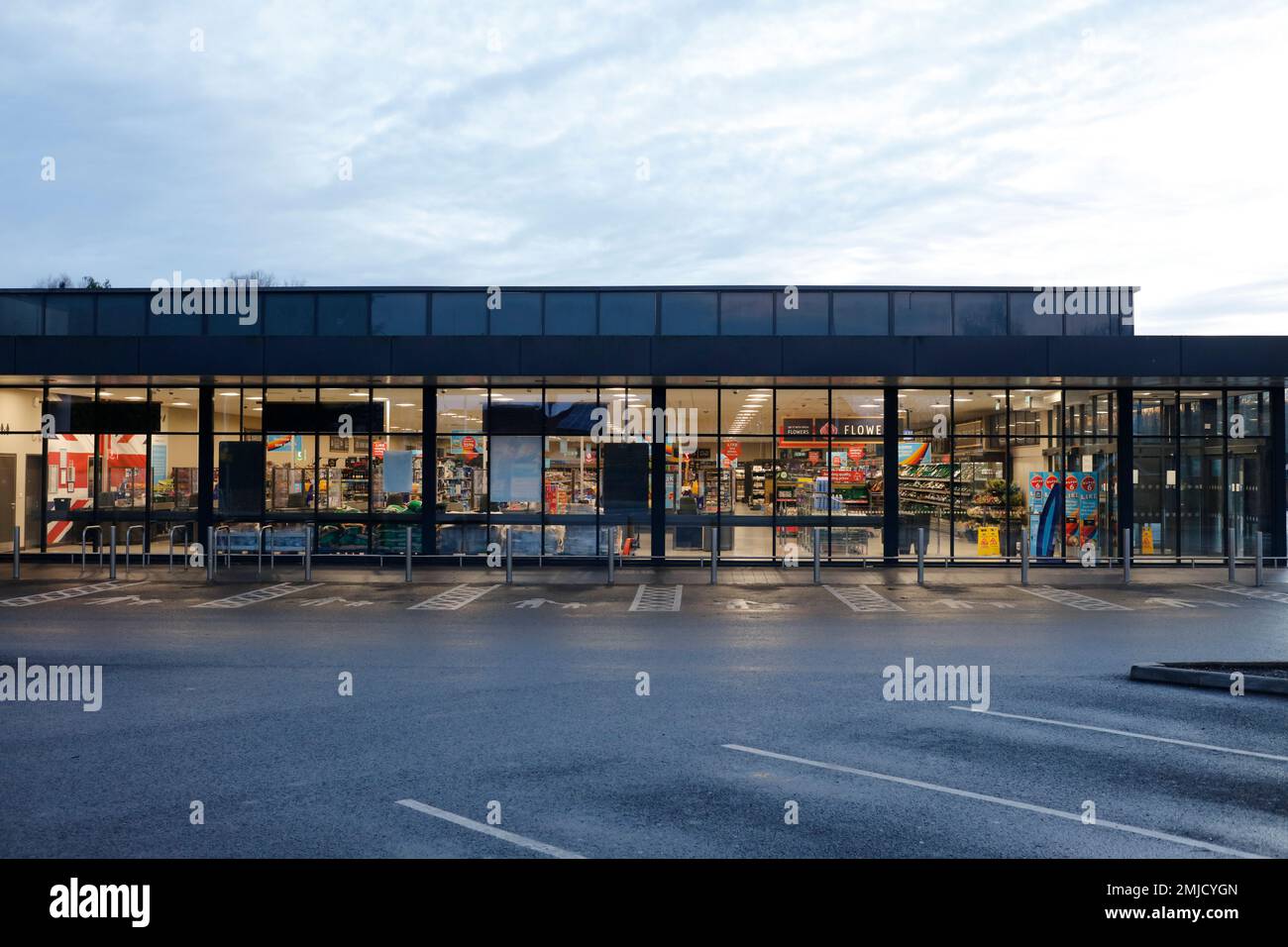 Empty superstore, Aldi Superstore, Taunton, Somerset, England, United Kingdom Stock Photo