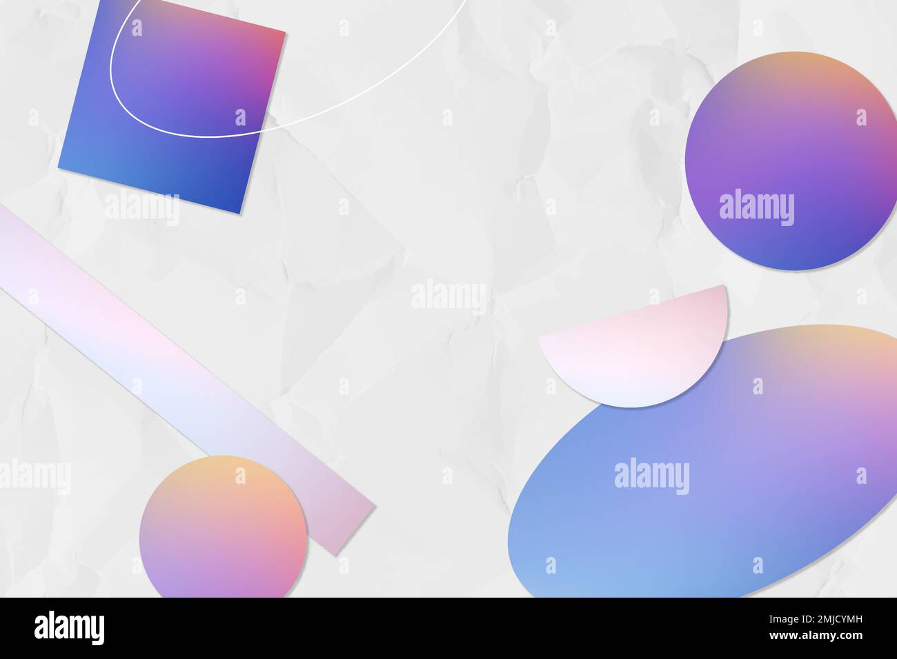 Abstract memphis background, gradient geometric shapes vector Stock Vector