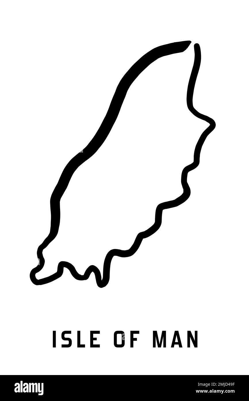 Isle of Man island map simple outline. Vector hand drawn simplified style map. Stock Vector