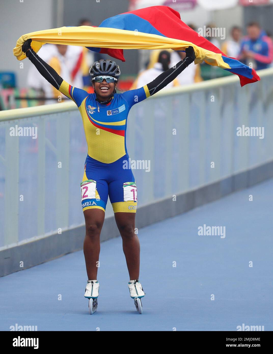 CORRECTS DATE - Geiny Pajaro of Colombia celebrates after winning the ...