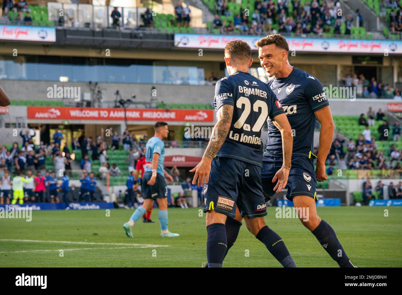 Melbourne, Australia. 26th January 2023. Melbourne Victory players