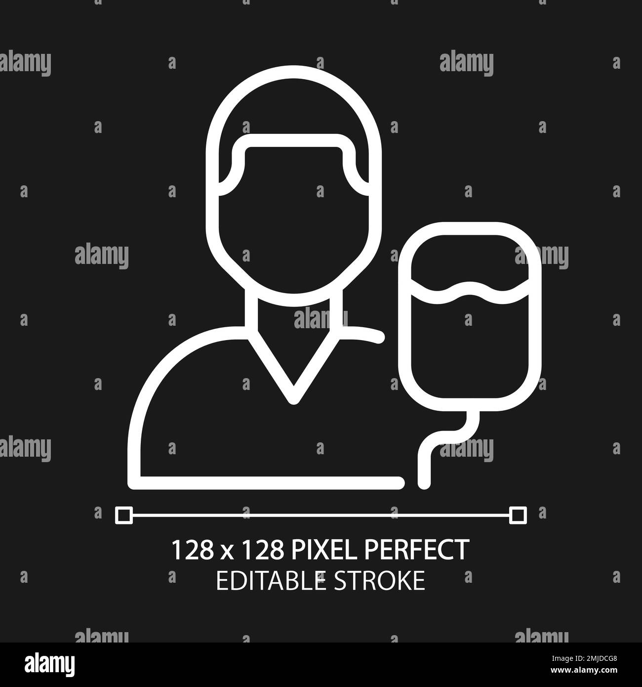 Intensive care pixel perfect white linear icon for dark theme Stock ...