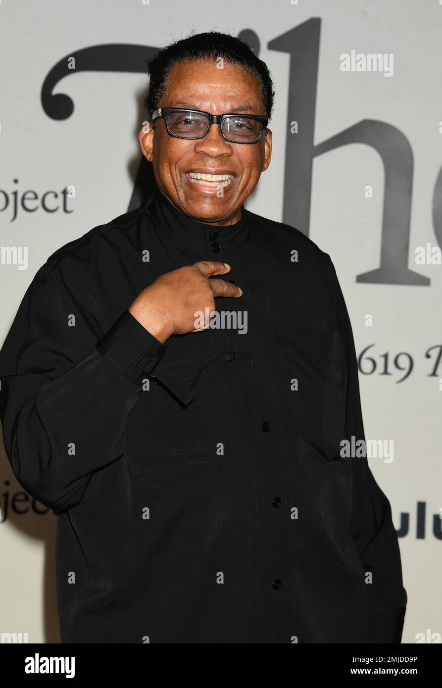 LOS ANGELES, CALIFORNIA - JANUARY 26: Herbie Hancock attends the Los Angeles Red Carpet Premiere Event for Hulu's 'The 1619 Project' at Academy Museum Stock Photo