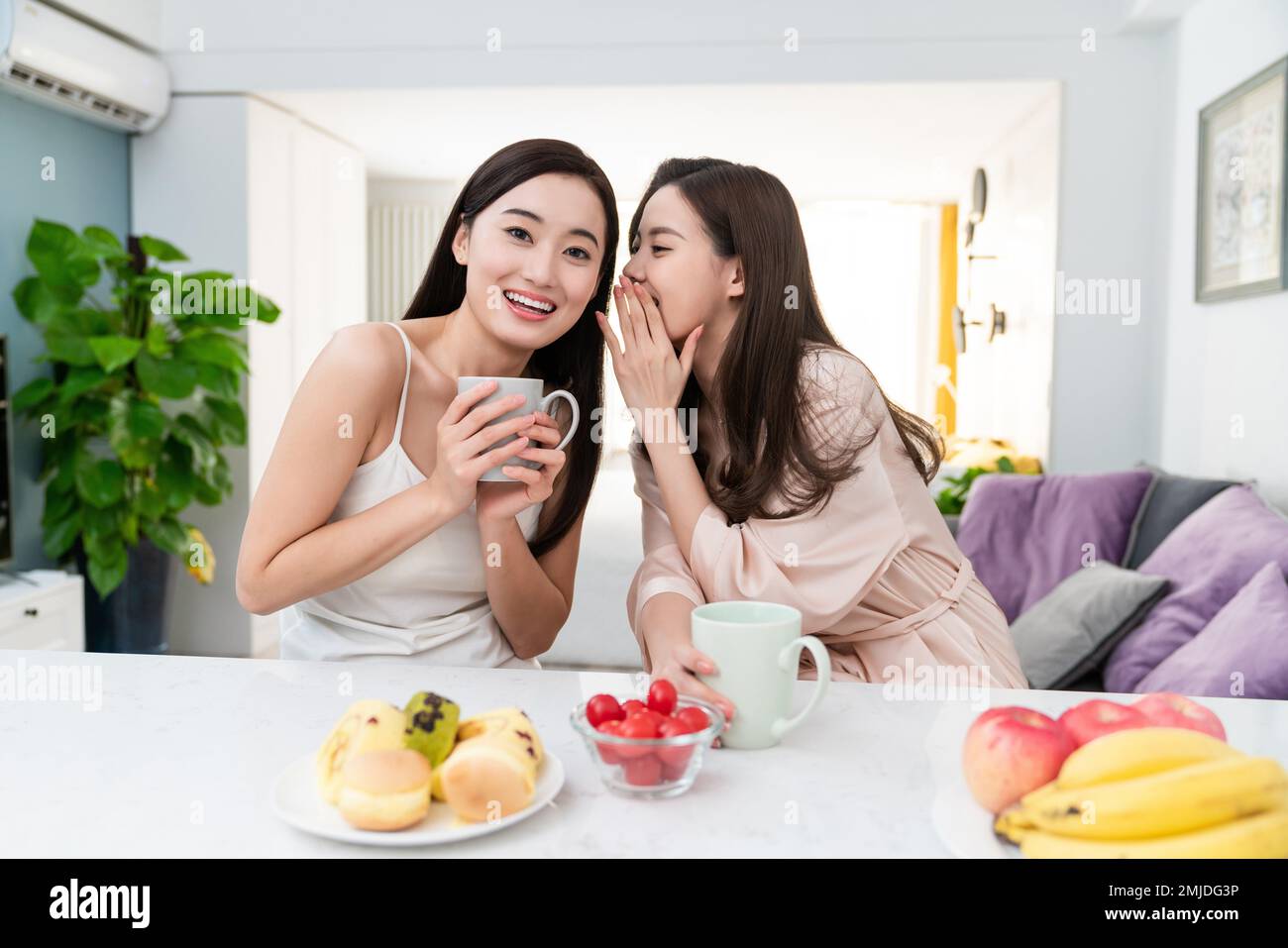 Sisters life that occupy the home Stock Photo