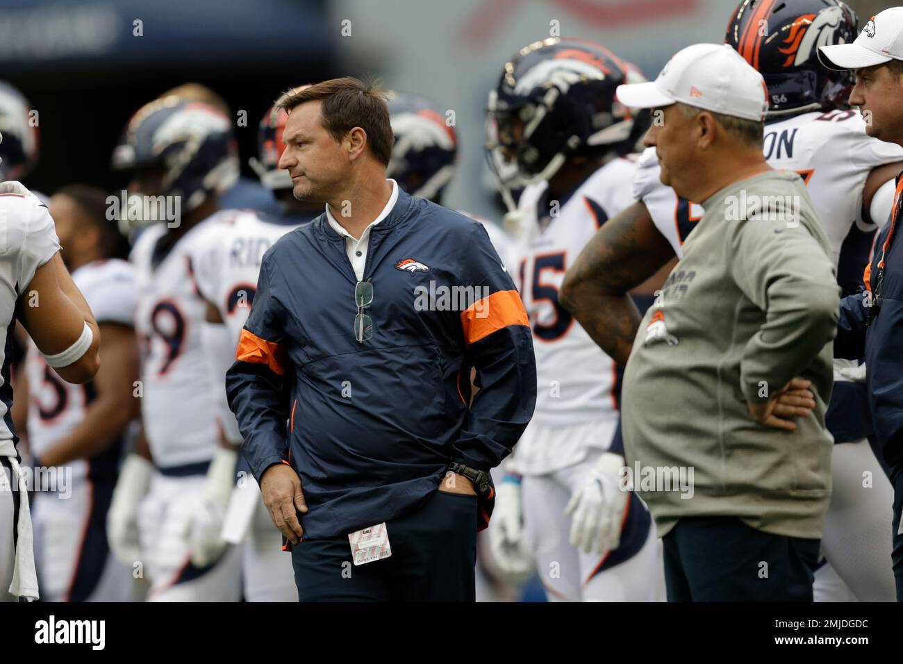 Denver Broncos head coach Vic Fangio stands on the sideline during the  second half of an NFL fo …