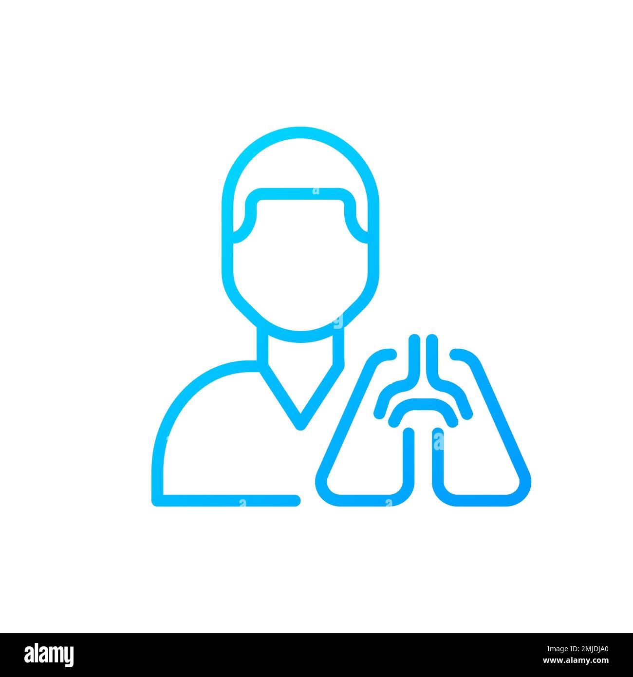 Pulmonology pixel perfect gradient linear vector icon Stock Vector