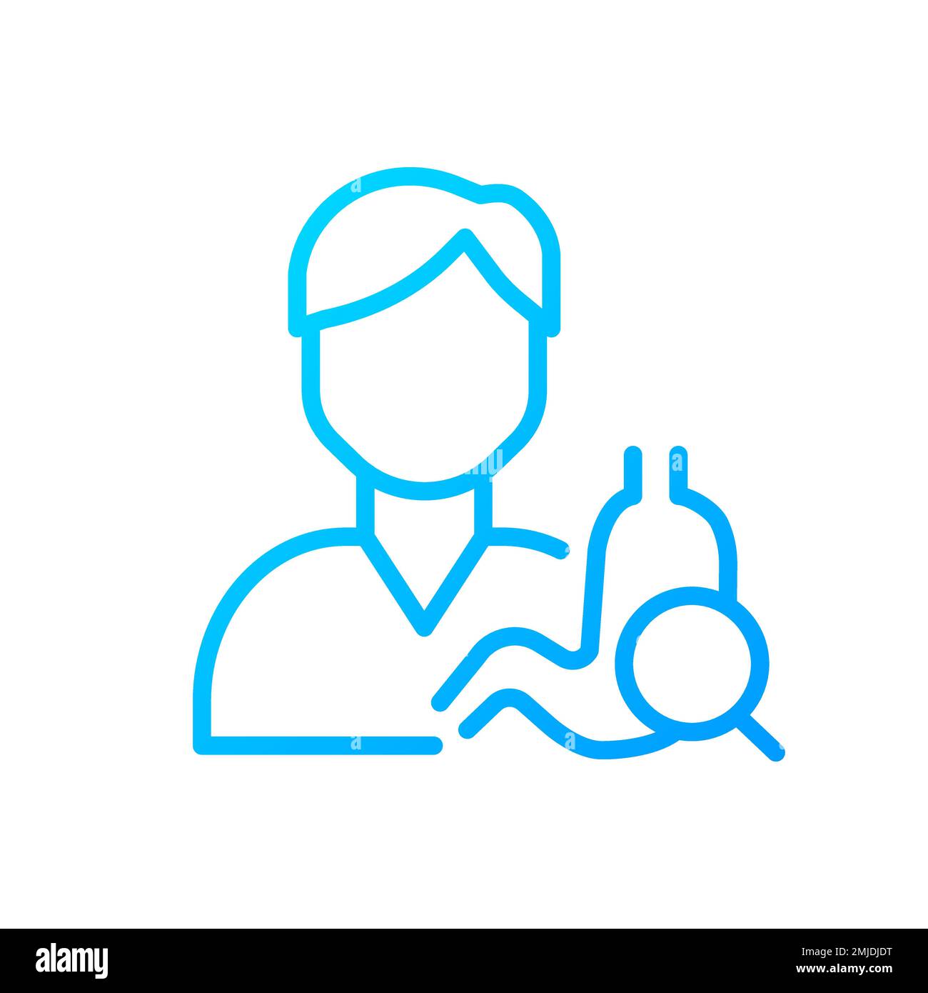 Gastroenterology pixel perfect gradient linear vector icon Stock Vector